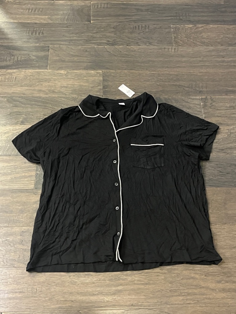 Old Navy 2 Piece Pajama Set Top Shirt Pants new black white Women’s Size XL